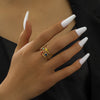 Elegant Sweet Commute Sun Star Moon 304 Stainless Steel 18K Gold Plated Open Rings In Bulk