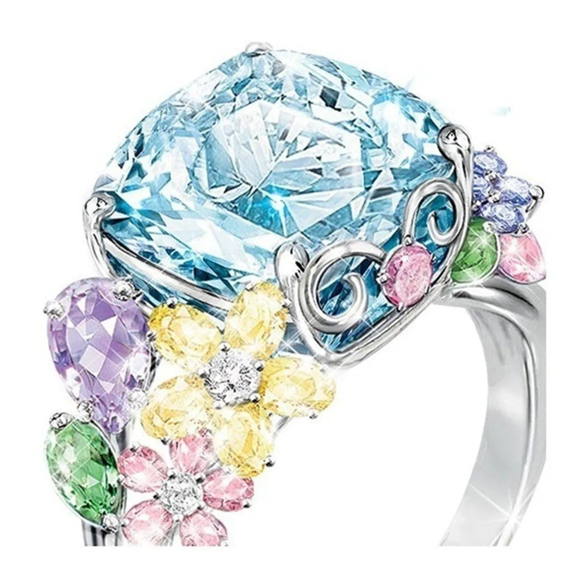 Elegant Sweet Flower Alloy Women'S Rings