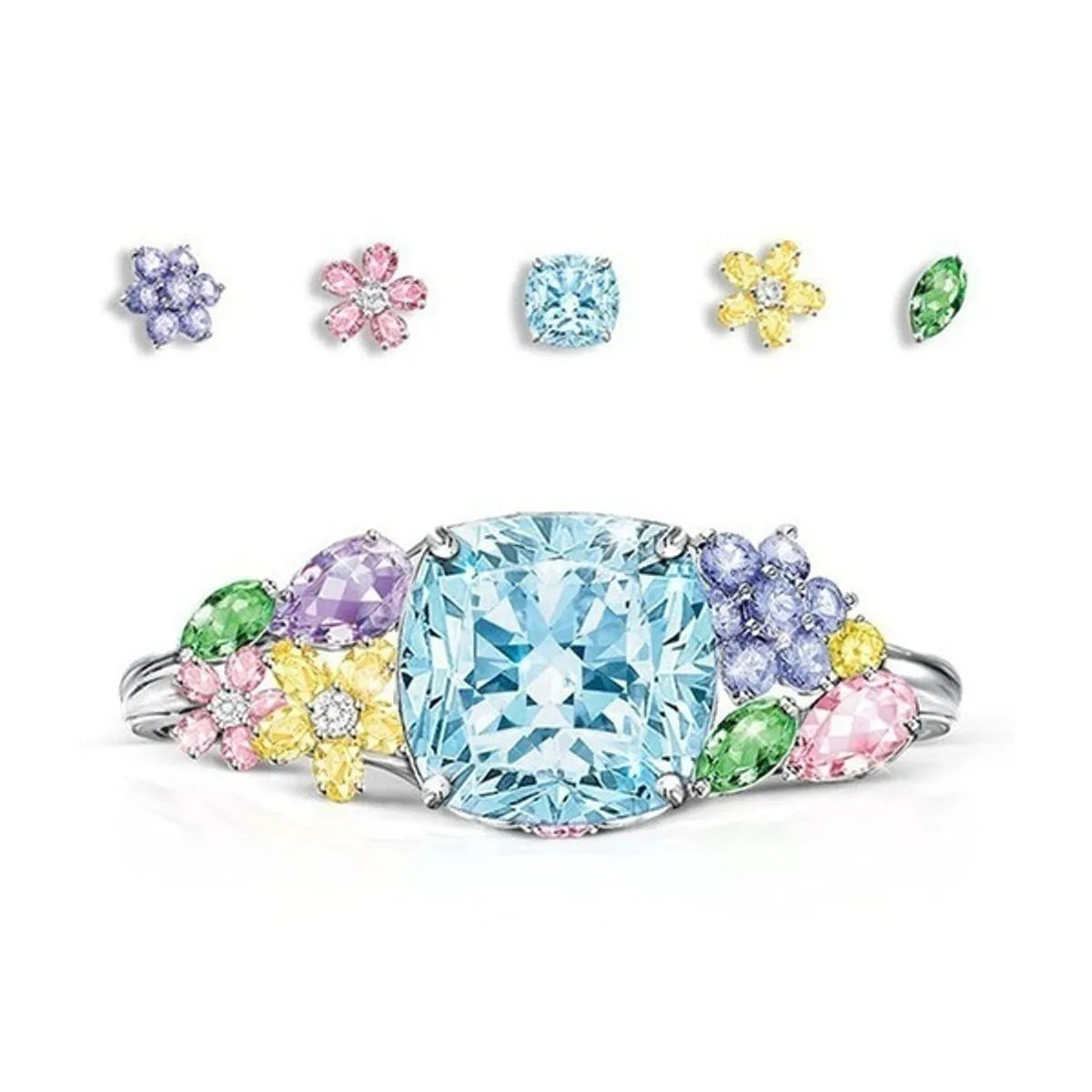 Elegant Sweet Flower Alloy Women'S Rings