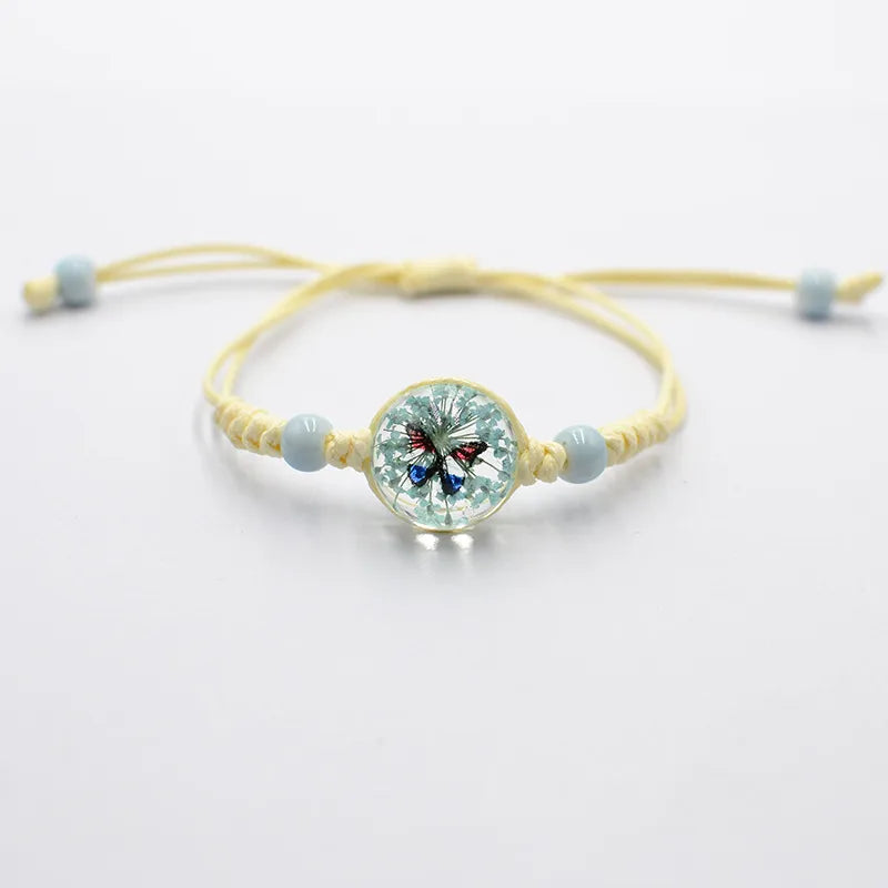 Elegant Sweet Flower Butterfly Glass Women'S Bracelets