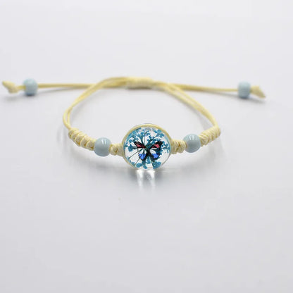 Elegant Sweet Flower Butterfly Glass Women'S Bracelets