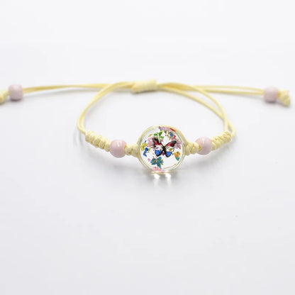 Elegant Sweet Flower Butterfly Glass Women'S Bracelets