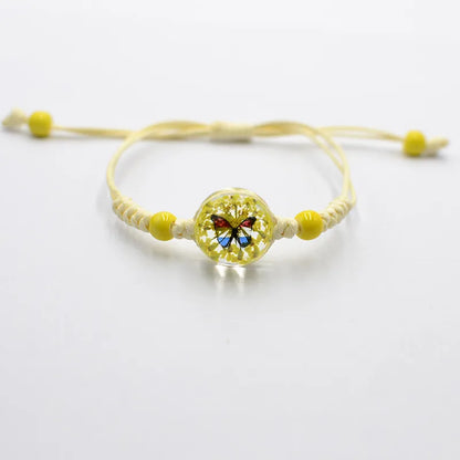 Elegant Sweet Flower Butterfly Glass Women'S Bracelets