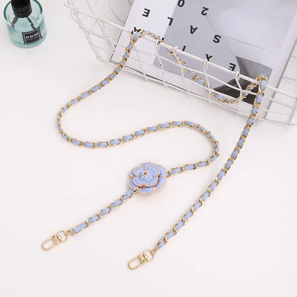 Elegant Sweet Flower Metal Enamel Inlay Pearl Mobile Phone Chain