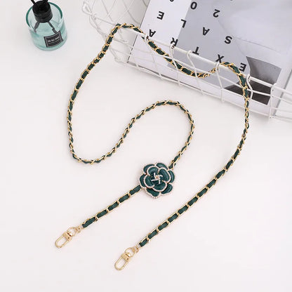 Elegant Sweet Flower Metal Enamel Inlay Pearl Mobile Phone Chain