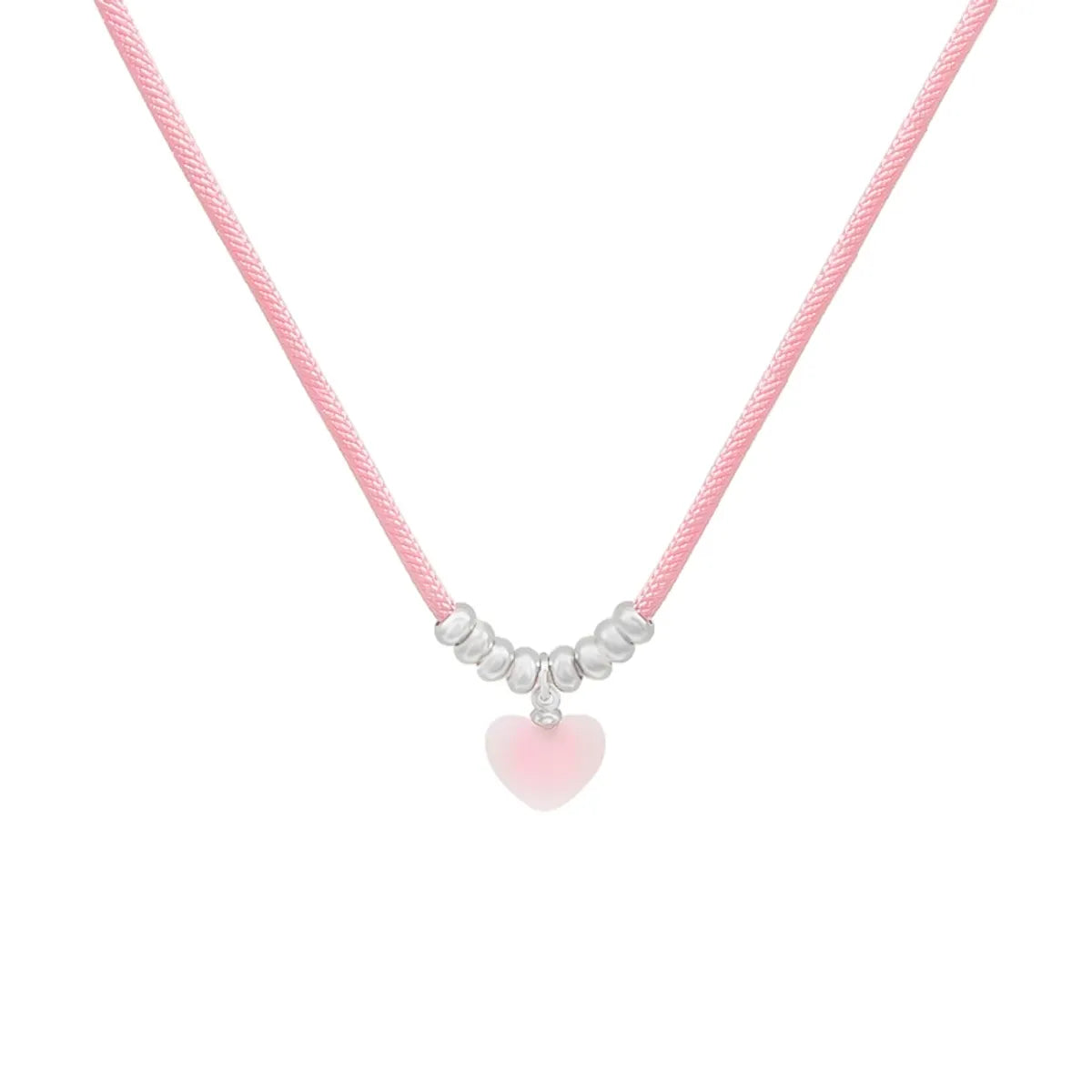 Elegant Sweet Geometric Heart Shape Arylic Rope Wholesale Pendant Necklace