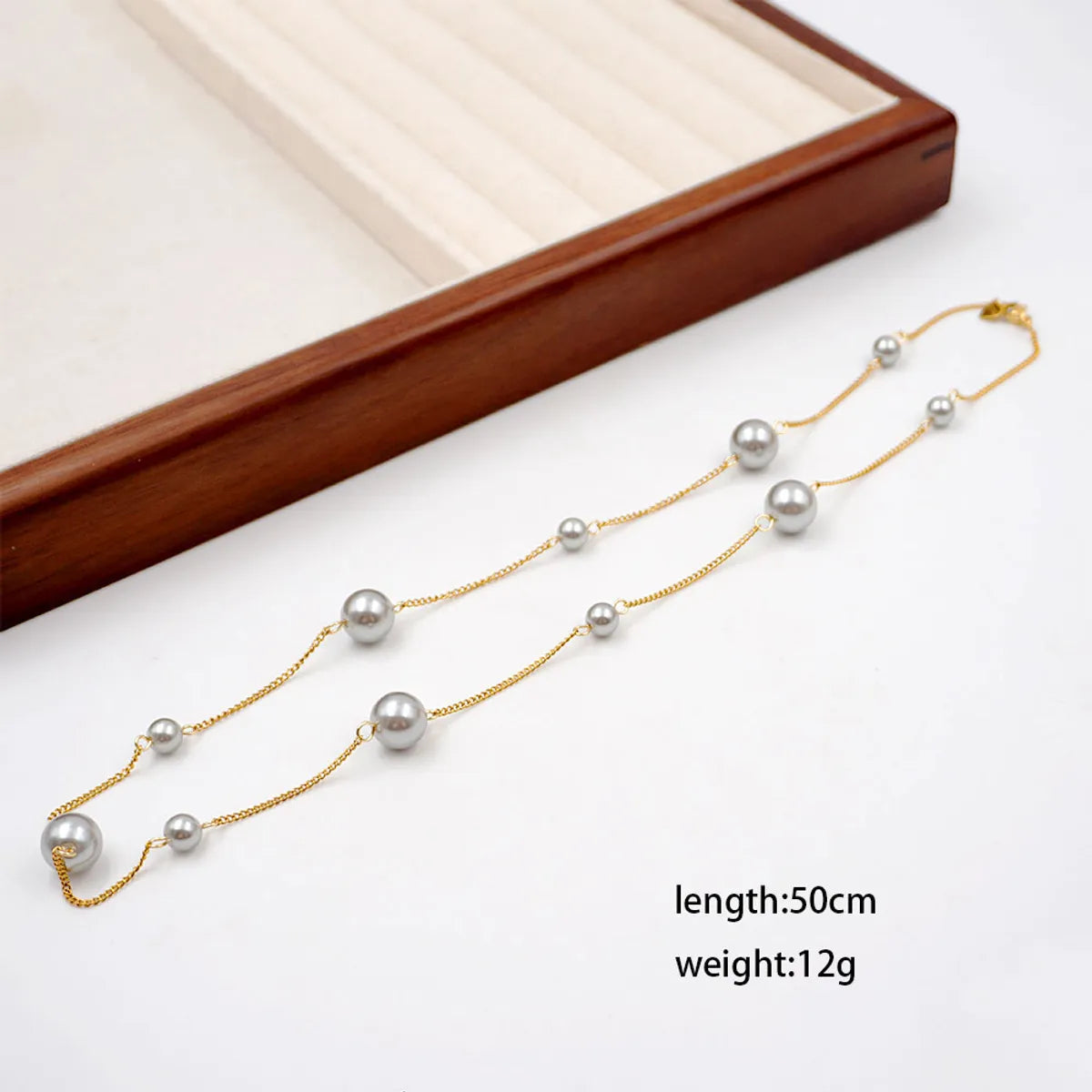 Elegant Sweet Round 304 Stainless Steel Artificial Pearl Titanium Steel Gold Plated Women'S Necklace