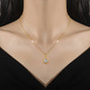 Elegant Sweet Round Stainless Steel Copper Inlay Zircon Pendant Necklace