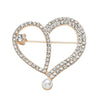 Elegant Sweet Shiny Heart Shape Flower Alloy Inlay Rhinestones Pearl Women'S Brooches