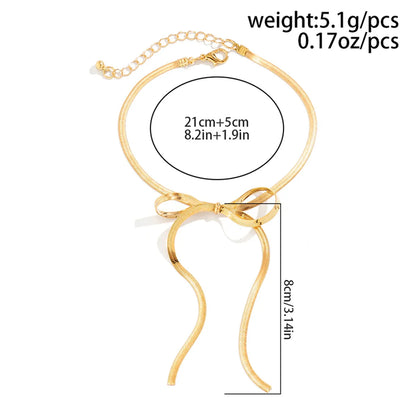 Elegant Sweet Simple Style Bow Knot Gold Plated Silver Plated Alloy Wholesale Anklet