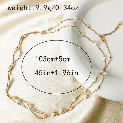 Elegant Sweet Solid Color Stainless Steel Sweater Chain