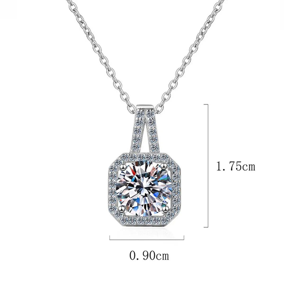 Elegant Sweet Solid Color Sterling Silver Plating Inlay Zircon White Gold Plated Pendant Necklace