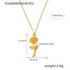 Elegant Three Dimensional Rose Pendant Collarbone Necklace For Women Titanium Steel With 18K Gold Plated Geometric Flower Pattern