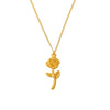 Elegant Three Dimensional Rose Pendant Collarbone Necklace For Women Titanium Steel With 18K Gold Plated Geometric Flower Pattern