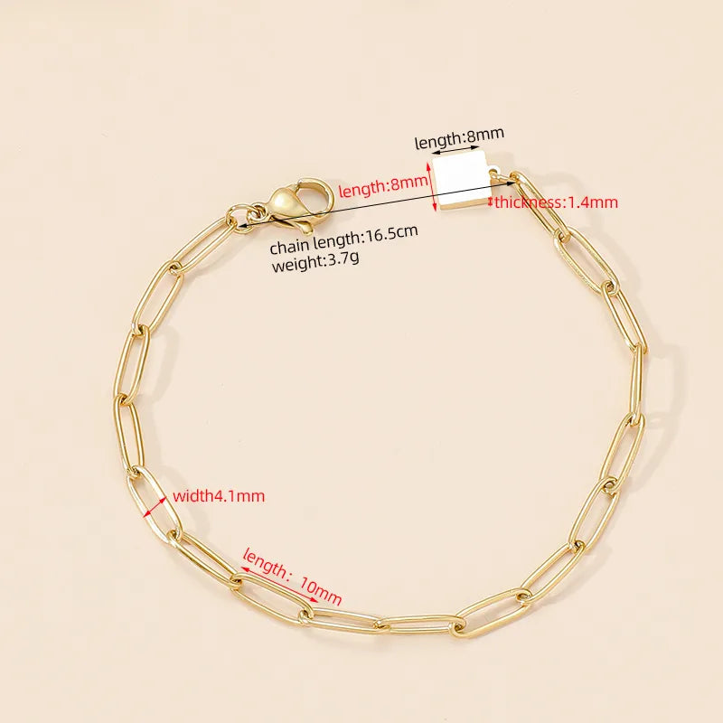 Elegant Titanium Steel 18K Gold Plated Bracelets In Bulk