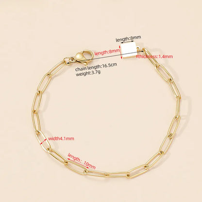 Elegant Titanium Steel 18K Gold Plated Bracelets In Bulk