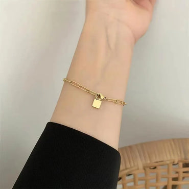 Elegant Titanium Steel 18K Gold Plated Bracelets In Bulk