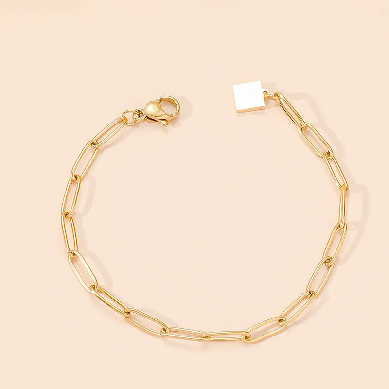 Elegant Titanium Steel 18K Gold Plated Bracelets In Bulk