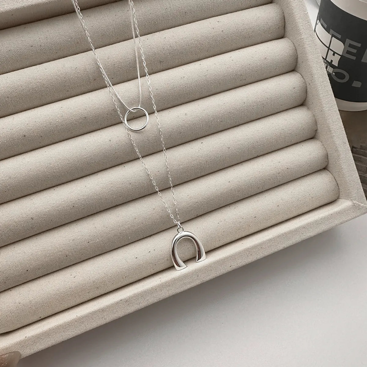 Elegant U Shape Round Sterling Silver Double Layer Necklaces In Bulk