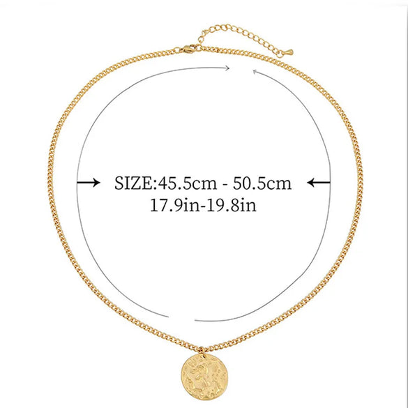 Elegant Vacation Ethnic Style Round Square Titanium Steel Lapis Lazuli 18K Gold Plated Layered Necklaces In Bulk