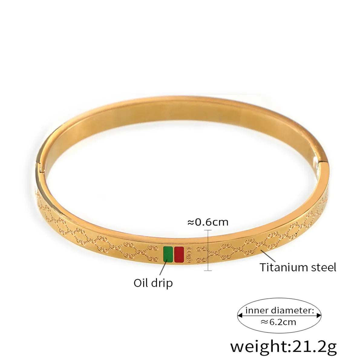 Elegant Vacation Modern Style Circle Titanium Steel Wide Bracelet Bangle In Bulk