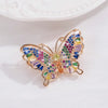 Elegant Vacation Shiny Butterfly Copper Plating Hollow Out Inlay Zircon Women'S Brooches 1 Piece