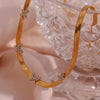 Elegant Vintage Style Butterfly Stainless Steel Plating Inlay Rhinestones 18k Gold Plated Necklace
