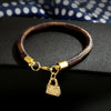 Elegant Vintage Style Commute Bag Pu Leather Alloy Copper Gold Plated Bracelets