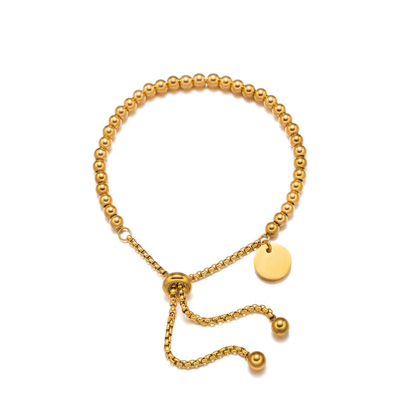 Elegant Vintage Style Simple Style Round 316L Stainless Steel  Bracelets In Bulk