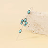Elegant Vintage Style Streetwear Flower Three-dimensional Inlay Alloy Turquoise Ear Studs