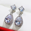Elegant Water Drop Copper Earrings Inlaid With Zircon And Diamond Emerald Multicolor Optional