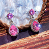 Elegant Water Drop Copper Earrings Inlaid With Zircon And Diamond Emerald Multicolor Optional