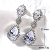 Elegant Water Drop Zircon Earrings Copper Material