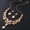 Elegant Water Droplets Alloy Inlay Zircon Women'S Jewelry Set