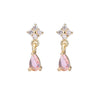 Elegant Water Droplets Copper Plating Zircon Drop Earrings 1 Pair