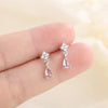 Elegant Water Droplets Copper Plating Zircon Drop Earrings 1 Pair