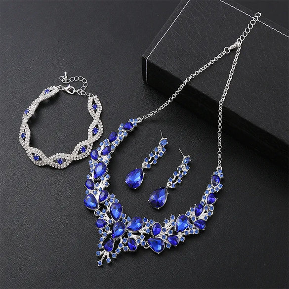 Elegant Water Droplets Zinc Alloy Inlay Crystal Women'S Jewelry Set