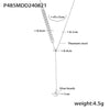 Elegant Wheat Ear Imitation Pearl Adjustable Pendant Necklace Titanium Steel 18K Gold Plated Tassel Clavicle Chain For Women Geometric Style Electroplated