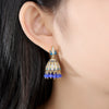 Elegant Women's Copper Geometric Bell Pearl Tassel Earrings With Electroplated Finish
