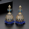 Elegant Women's Copper Geometric Bell Pearl Tassel Earrings With Electroplated Finish