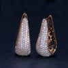 Elegant Women's Copper U Shaped Earrings With Inlaid Zircon Gold Tone Gem Set Fashion Jewelry