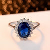 Elegant Women's Copper Zircon Star Ring Fashion Geometric Princess Style Jewelry