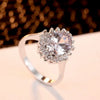 Elegant Women's Copper Zircon Star Ring Fashion Geometric Princess Style Jewelry