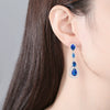 Elegant Women’s Copper Zircon Teardrop Dangle Earrings Fashion Bridal Inspired Long Drop Ear Jewelry