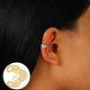 Elegant Women's Ear Clip Without Ear Holes Copper Inlaid Zircon Heart Shaped Multi Layer Ear Clip With Electroplating