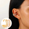 Elegant Women's Ear Clip Without Ear Holes Copper Inlaid Zircon Heart Shaped Multi Layer Ear Clip With Electroplating