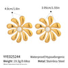 Elegant Women's Stainless Steel Geometric Earrings With Pearl Flowers Fireworks Design Electroplated For Banquet Party
