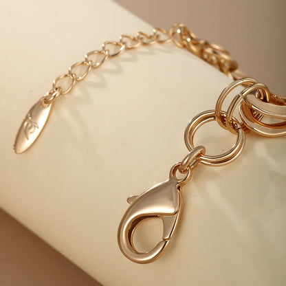 Elegant Xuping Simple Style Geometric 18k Gold Plated Alloy Copper Wholesale Bracelets