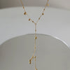 Elongated Neck Design Y Shaped Tassel Long Chain Gold Beads Gold Ball Necklace Titanium Steel Plated 18K Gold Color Preservation