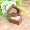 Embossed Love Black Walnut Solid Wood Ring Box Proposal Ring Gift Box Wooden Jewelry Storage Box For Women